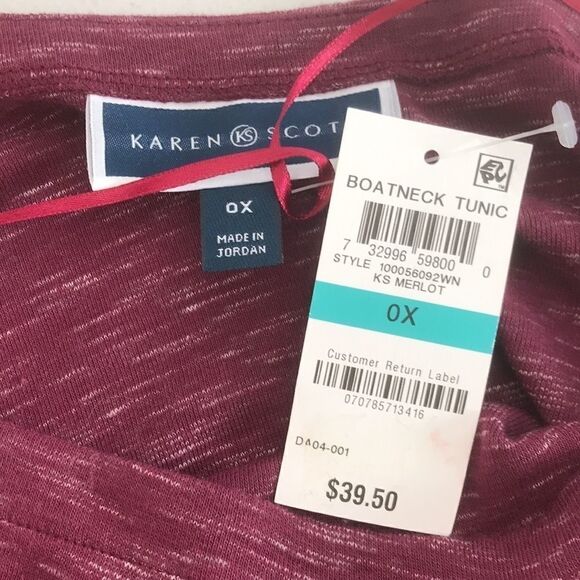 Karen Scott Space-Dye 3/4-Sleeve Plus Top Womens size 0X - Picture 4 of 4